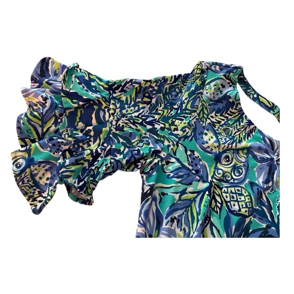 LILLY PULITZER shift dress, loose fit size small, half sleeves & double ruffle - Picture 4 of 7